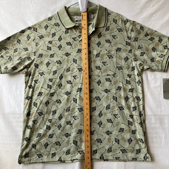 Michael Austin Golf Shirt Mens Size XL Vintage New All Over Print Clubs Ball NWT - Picture 10 of 13